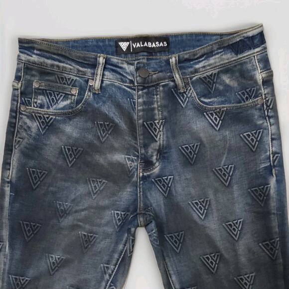 Valabasas Men's Tagged Stacked Denim Flare In Dirty Vintage Jeans Size 32 - Picture 10 of 16